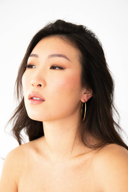 The Holly Hoop Earrings - Gold , 1.5 Inch