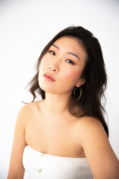 The Holly Hoop Earrings - Gold , 1.5 Inch