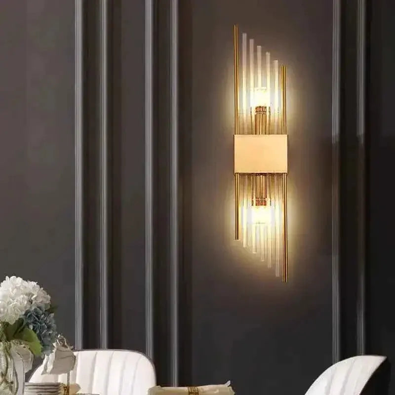 Modern LED Crystal Wall Sconce - Luxury K9 Crystal Indoor Wall Lamp for Bedroom & Hallway