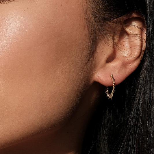 Beads Spikes Hoop Earrings