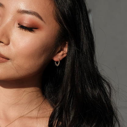 Beads Spikes Hoop Earrings