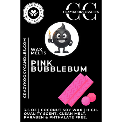 PINK BUBBLEGUM - Wax Melts, Scented Coconut Soy, 3.5oz
