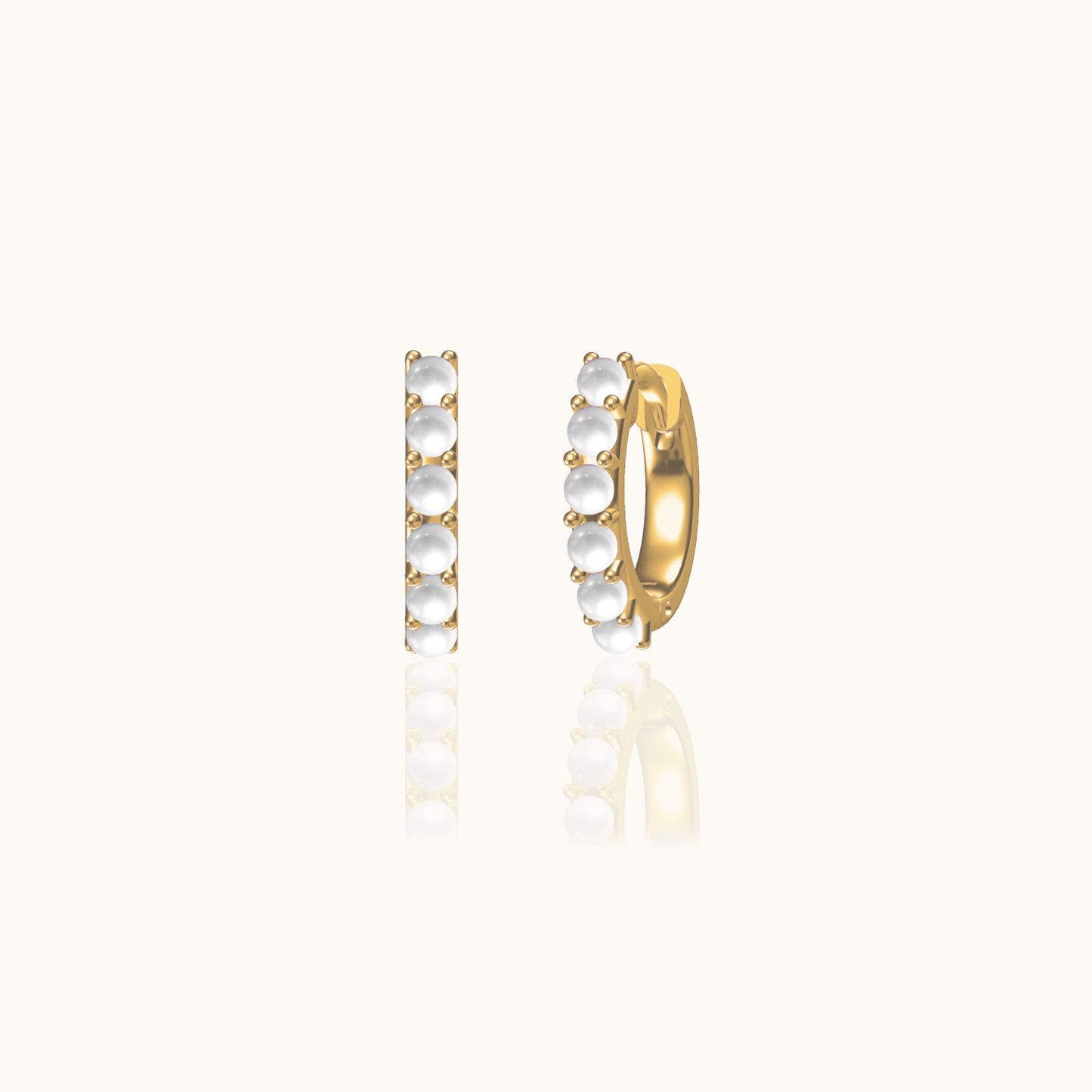 Natural Pearl Embellished Hoop Earrings