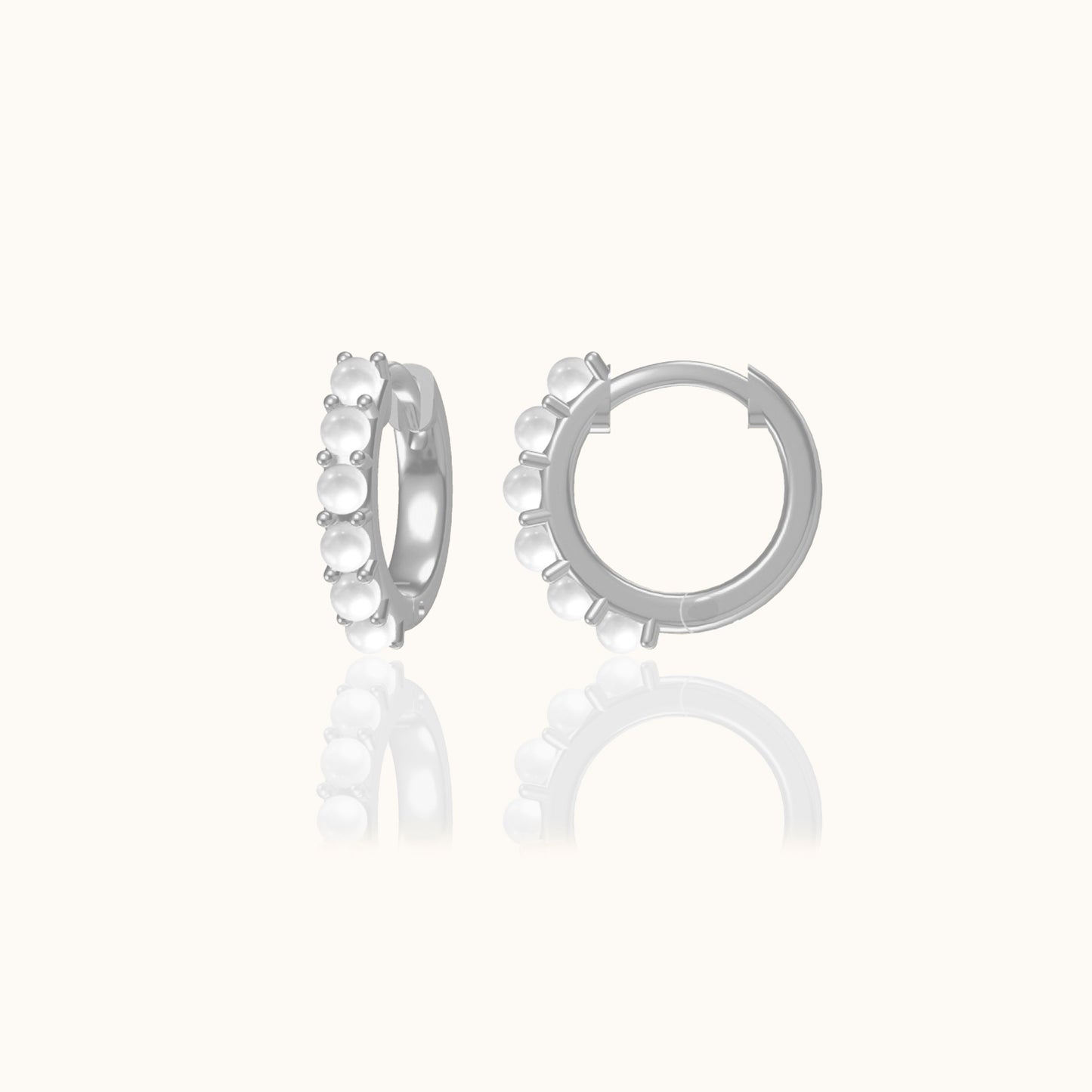 Natural Pearl Embellished Hoop Earrings