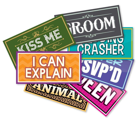 64 Piece Photo Booth Props Variety Set - Reusable PVC Party Signs