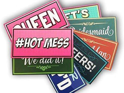 64 Piece Photo Booth Props Variety Set - Reusable PVC Party Signs