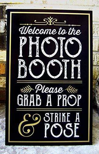 Photo Booth Prop Sign with Easel Back Stand