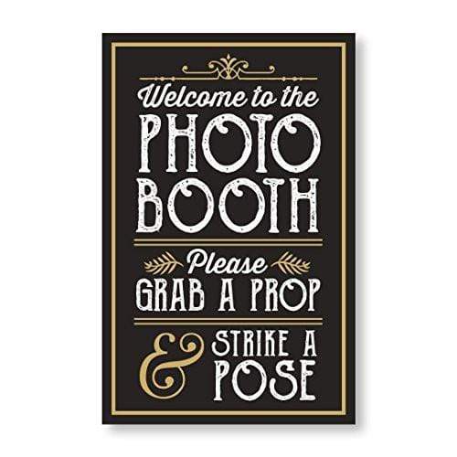 Photo Booth Prop Sign with Easel Back Stand