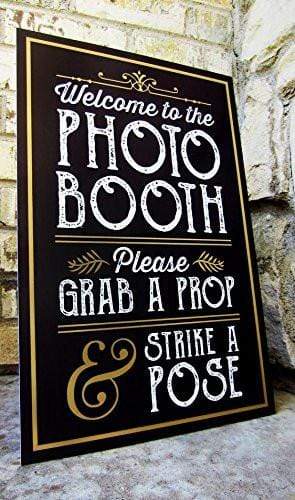 Photo Booth Prop Sign with Easel Back Stand