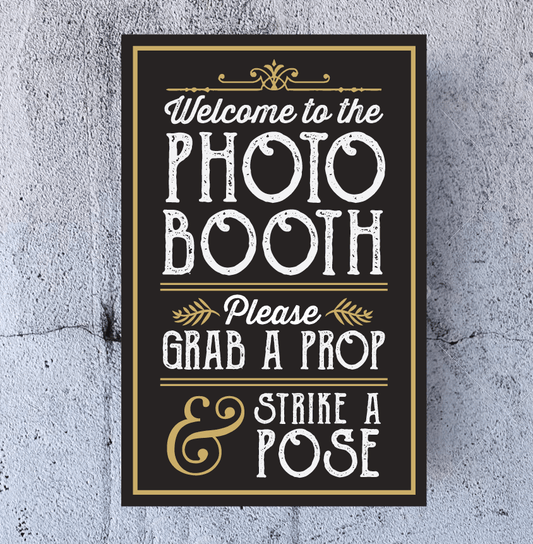 Photo Booth Prop Sign with Easel Back Stand