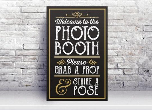 Photo Booth Prop Sign with Easel Back Stand