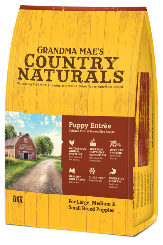 Grandma Mae's Country Naturals Puppy Entrée with Meat & Brown Rice