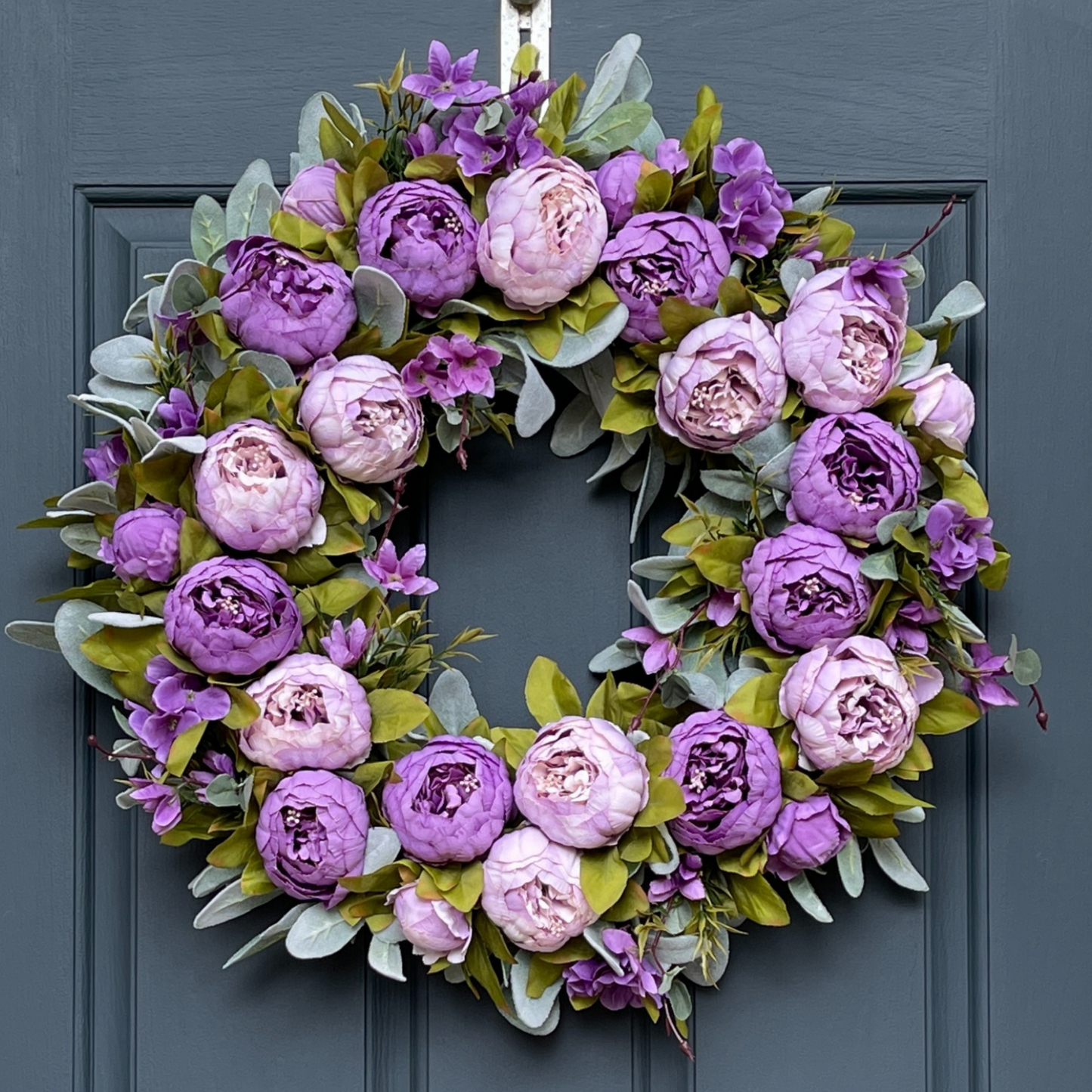 Purple Peony Spring Wreath
