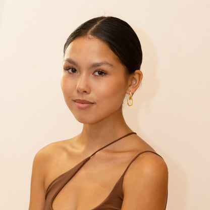 Large Paperclip Link Chain Dangle Hoop Earrings