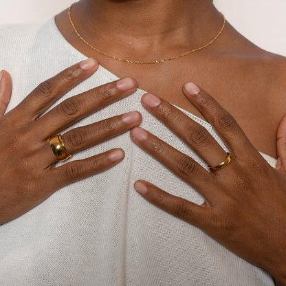 Classic 2mm Band Titanium PVD Gold Ring
