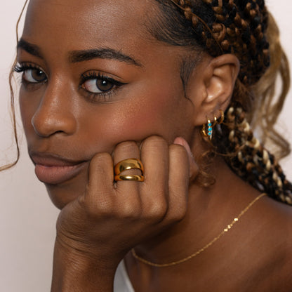 Classic 4mm Band Titanium PVD Gold Ring