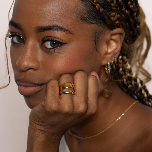 Classic 4mm Band Titanium PVD Gold Ring
