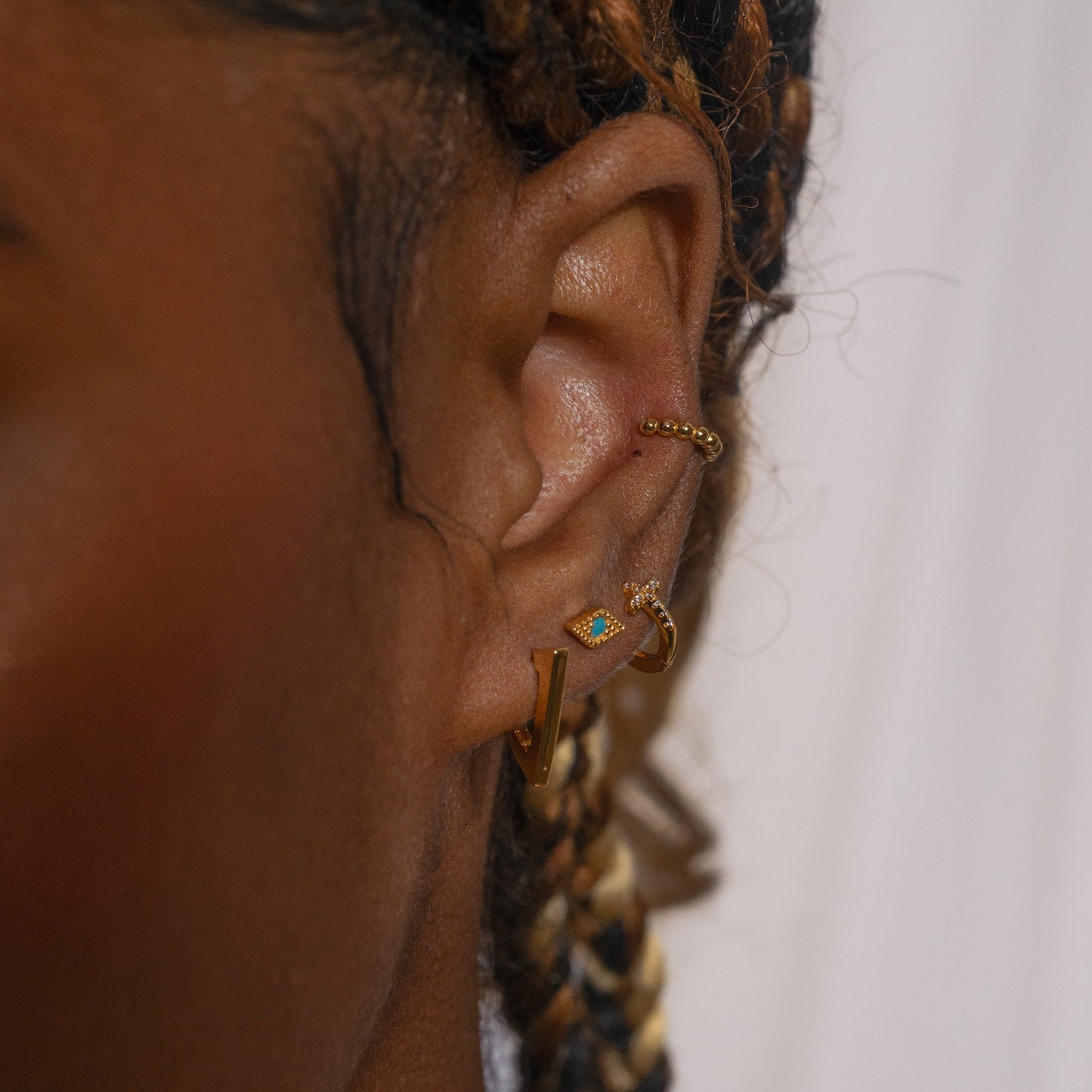 Turquoise Evil Eye Stud Earrings