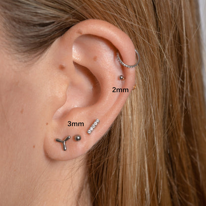 Ball Threadless Labret Flat Back Earring