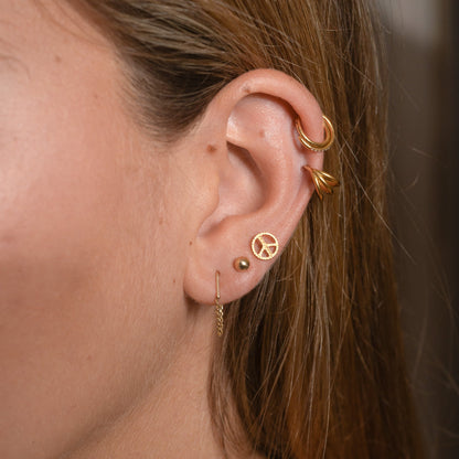 Triple Circle Geometric Clicker Titanium Hinged Hoop Earring