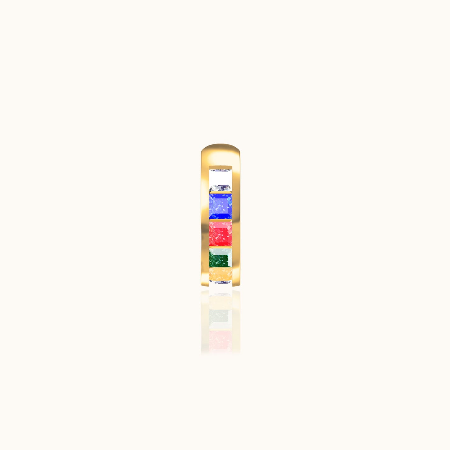 Single Rainbow CZ Embellished Ear Cuff