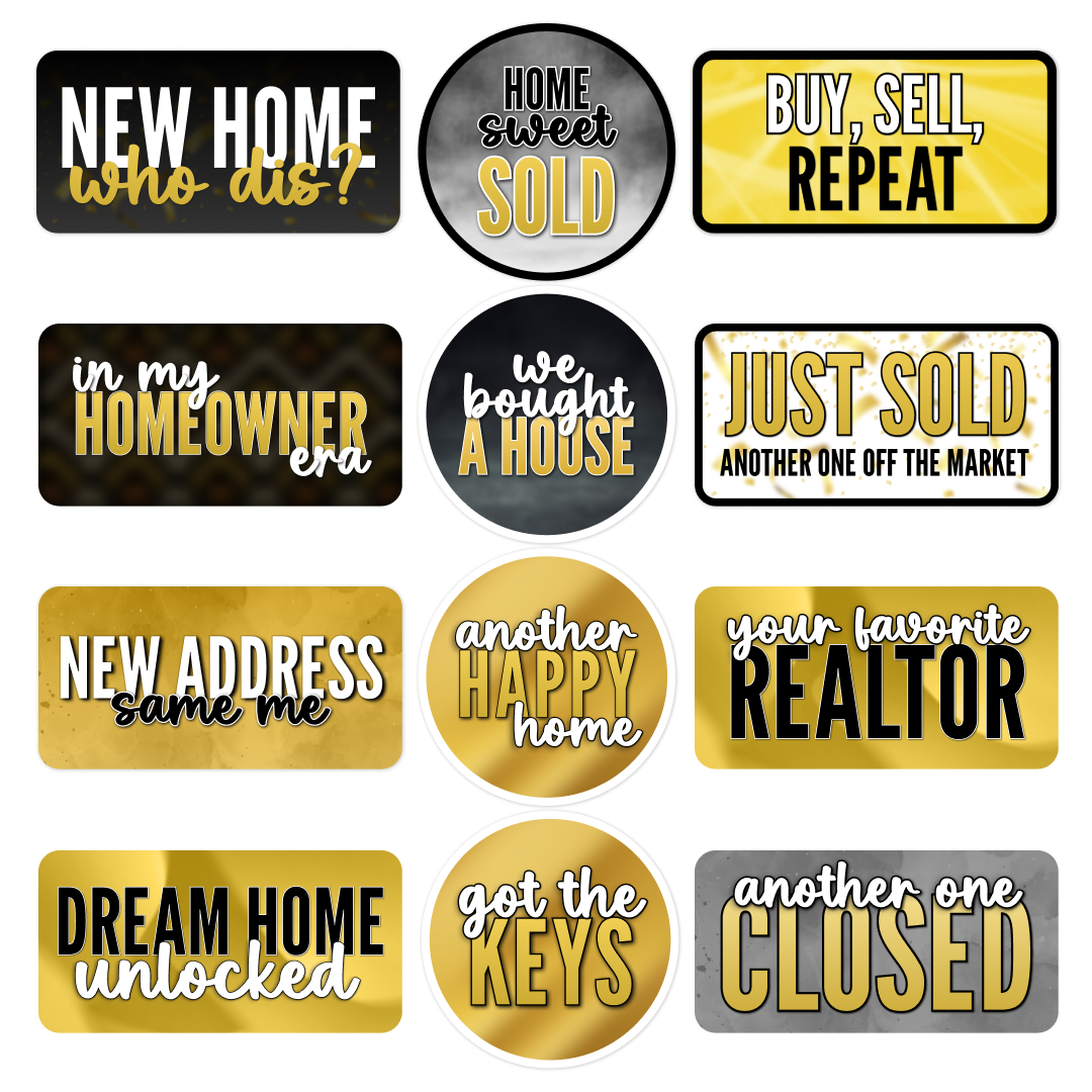 Real Estate Photo Booth Props - Realtor Celebration Signs