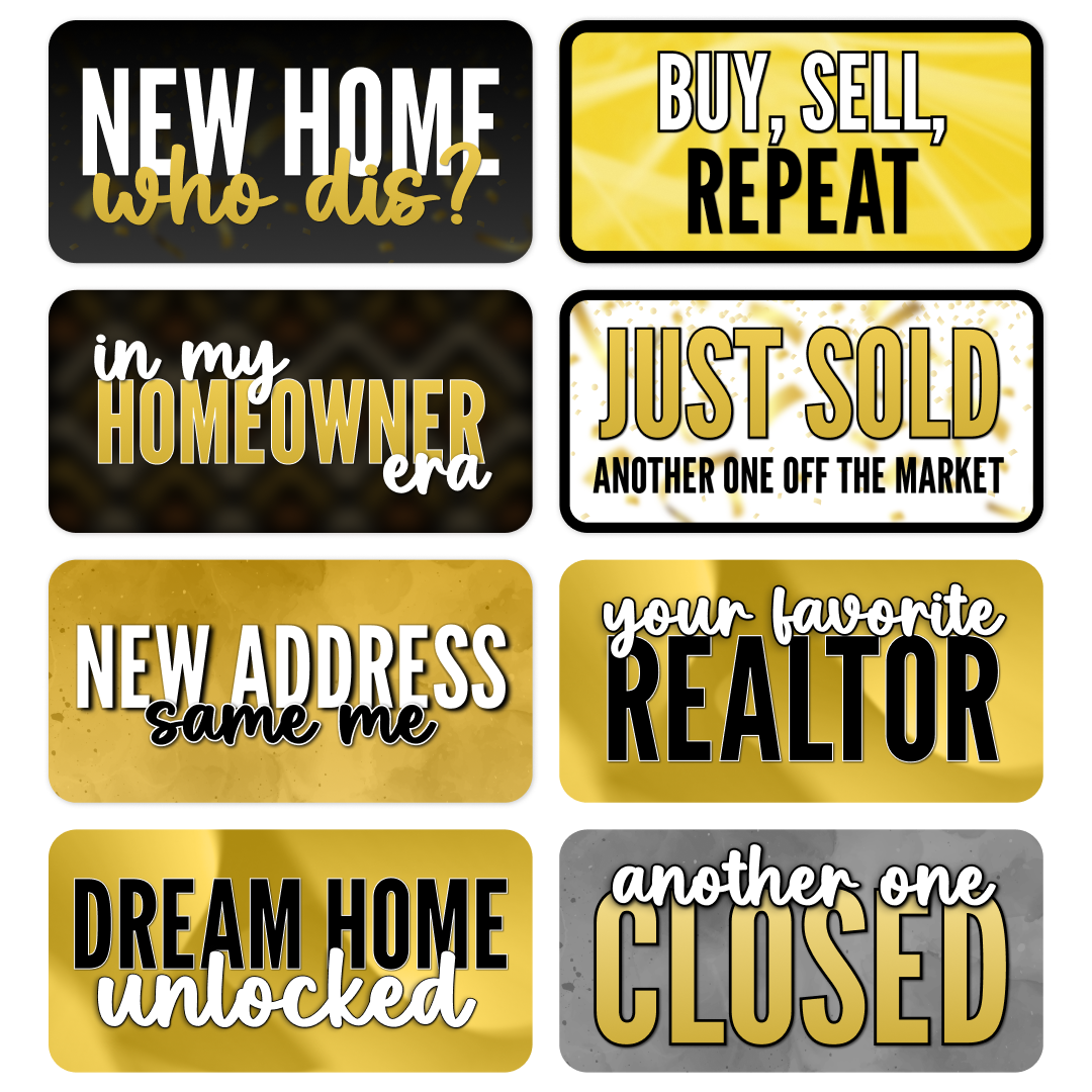 Real Estate Photo Booth Props - Realtor Celebration Signs