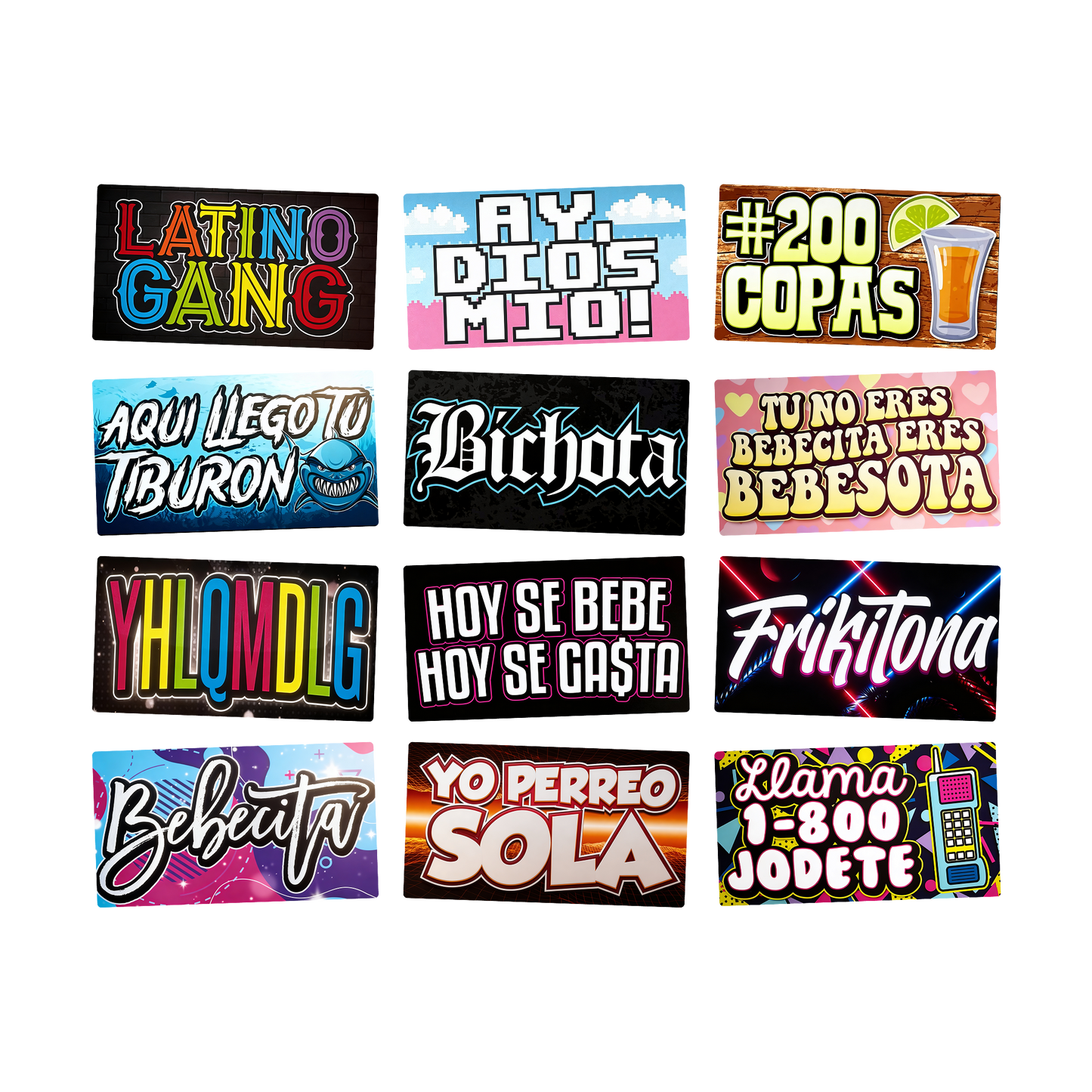 Reggaeton Photo Booth Props - Spanish Music Party Signs