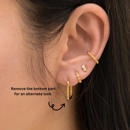 Paperclip Link Chain Hoop Earrings