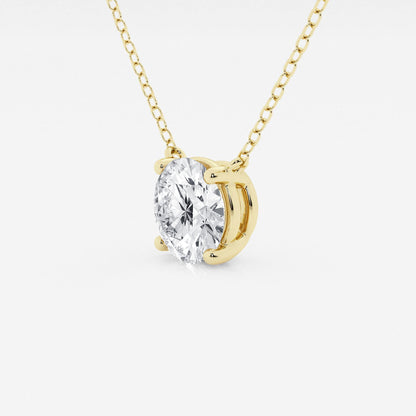 2.00 CTW Lab Grown Round F/G VS1 Diamond Floating Solitaire Pendant in 14K White or Yellow Gold – AGI Certified