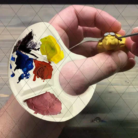 Ergonomic Thumb Palette Petite Paint Palette Smooth Surface for Artists Outdoor Painting Home Crafts School Art Classes