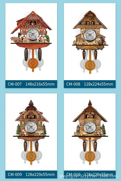 Wooden Hanging Wall Clock Bird Alarm Clock Cuckoo Clocks For Home Decoration Quartz Watch Decorative Home Decor