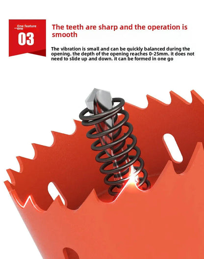 M42 bi-metal woodworking hole saw for drywall, PVC, plastic, iron plate, and recessed light drilling.