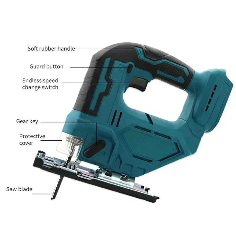 Fit Makita DJV182Z Cordless 18V Lithium Battery Rechargeable Electric Jig Saw Curve Saw Woodworking Cutting Multifunction Saw