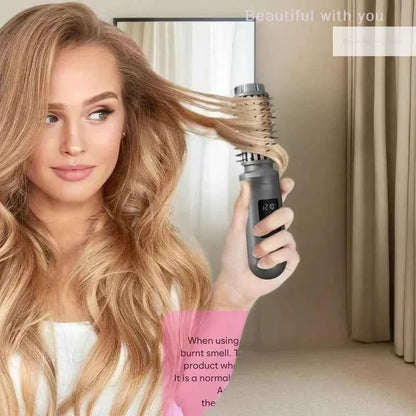 NewCordless Hair Curling Iron Brush USB Rechargeable Travel Heated Round Brush 2-in-1 Electric Hair Curling Wand Styling Tools
