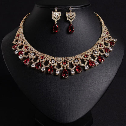 Exquisite Appeal Women High Jewelry Set 2 Piece Necklace Earrings Dress Accessories for Festive Wedding Prom Host Gift 2026
