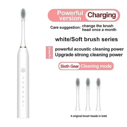 Sonic Electric Toothbrush for Adults IPX7 Waterproof DuPont Brush Head USB Rechargeable High Frequency Cleaning 6 Cleaning Modes