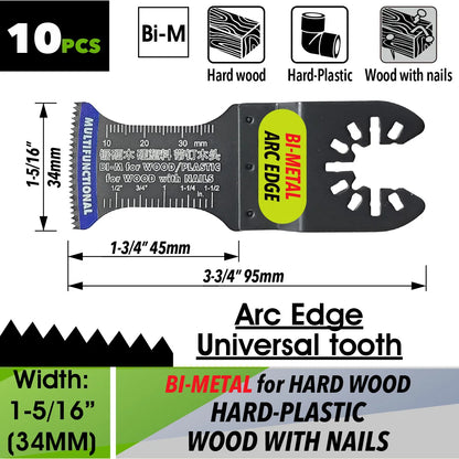 Oscillating Saw Blades Kit，Multitool Blades - Compatible with Milwaukee Dewalt  Worx Skil AEG Ryobi