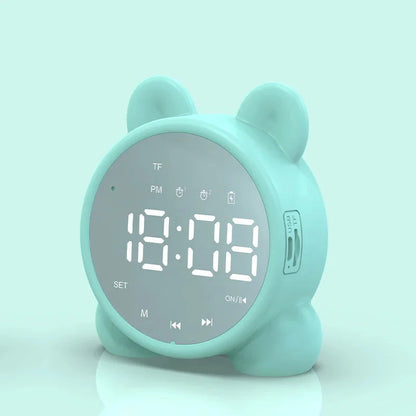 Bluetooth Mirror Table Clock Kids Alarm Clock Cute Cat Digital Alarm Clock For Kids Bedside Clock Children'S Sleep Led Clocks