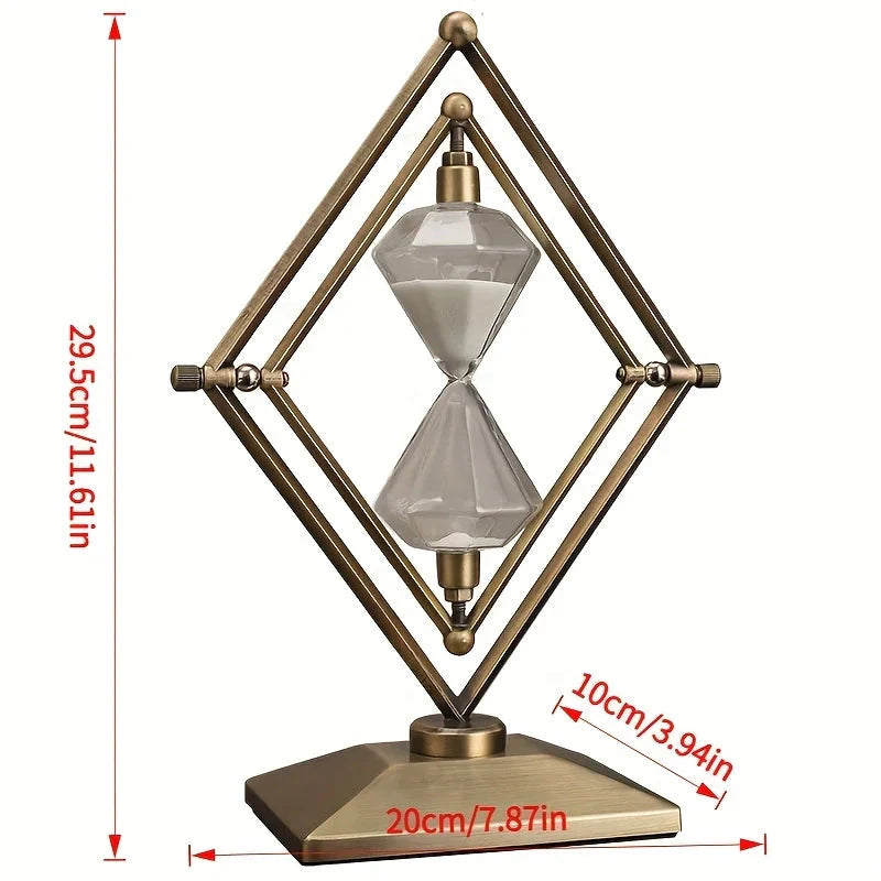 [Luxury Hourglass Timer] 30 Minutes Luxury Modern Geometric Hourglass Timer Ornament | Office Desk Decoration Display