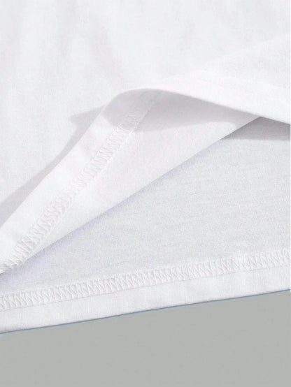 Paris Romantic City Letter Graphic Print Tees Men T-Shirt Summer Loose Clothing Loose Cotton Oversize Tshirt Street Soft Tops