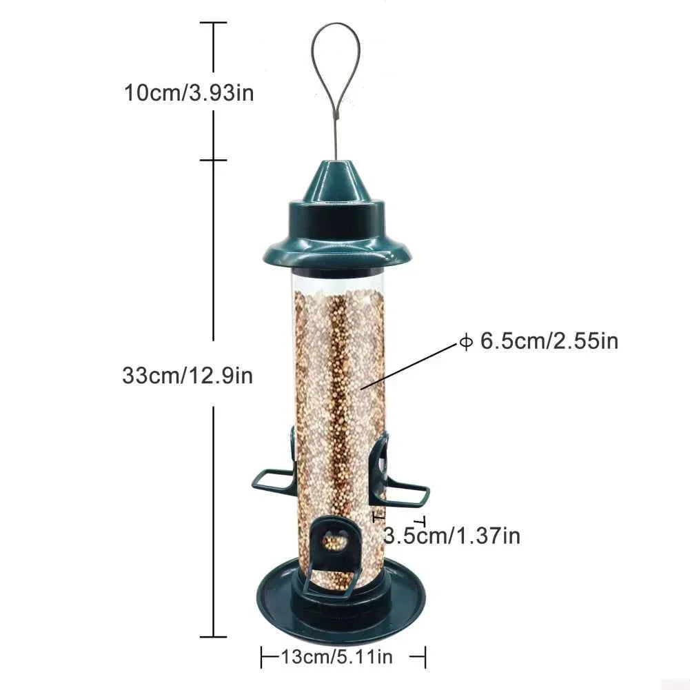 Hanging Wild Bird Feeder Outdoor Pet Food Dispenser Multiple Holes Bird Feeder Automatic Foot Feeding Tool for Flying Animals