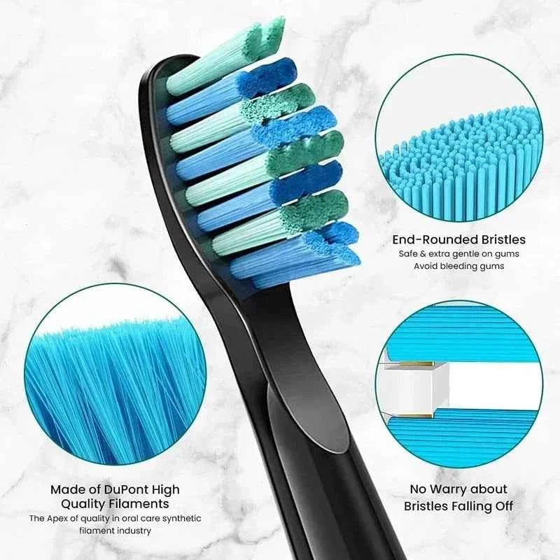 Toothink Replacement Brush Heads - Compatible with Fairywill/Seago FW-507/508/917/959 - 5-10Pcs Dupont Bristle Set