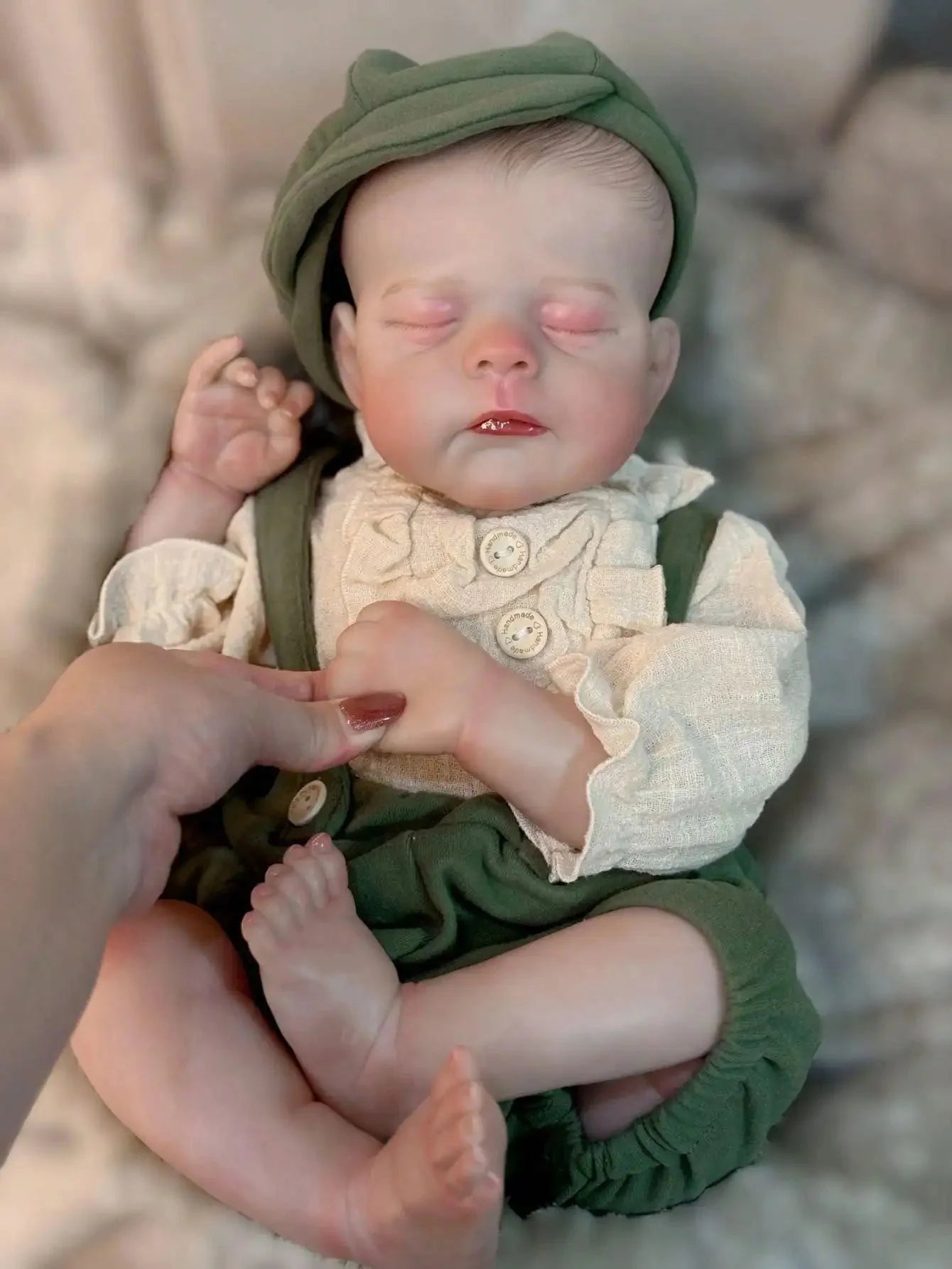 18-Inch Adorable Eric Reborn Baby Doll Sleeping Pose | Flexible Cloth Body, Collectible Art Gift