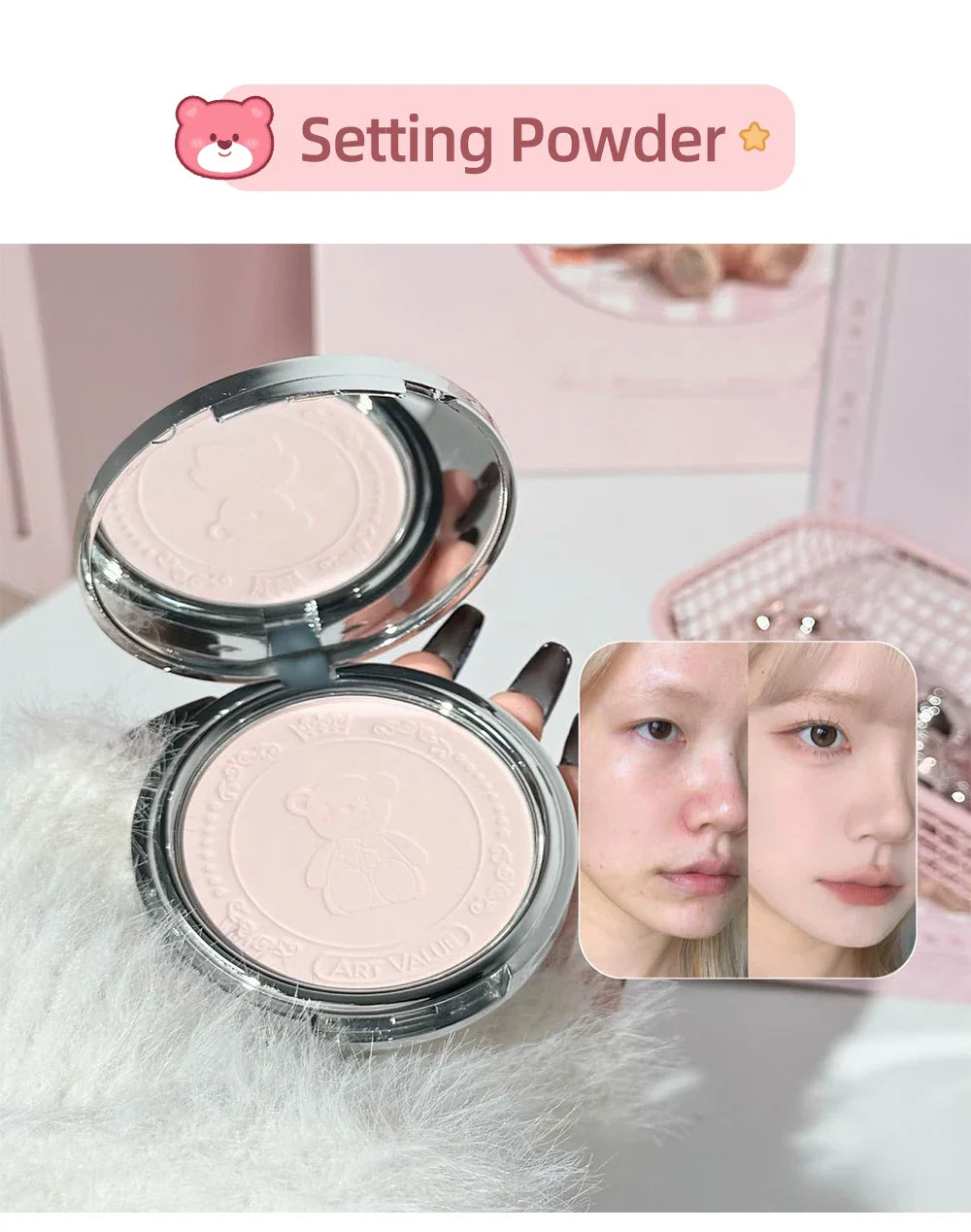ART VALUE 7PC Makeup Sets Include 3 Colors Matte Lip Mud,1 Pressed Powder,1 Blush,1 Eyes Palette,1 Necklace Beauty Makeup Sets