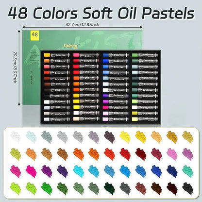 Artists Oil Pastels Set of 48/36/24/12Colors,for Painting,Blending,Art Supplies for Classroom,Beginners,Adults,Students,Teachers