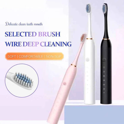 Sonic Electric Toothbrush for Adults IPX7 Waterproof DuPont Brush Head USB Rechargeable High Frequency Cleaning 6 Cleaning Modes