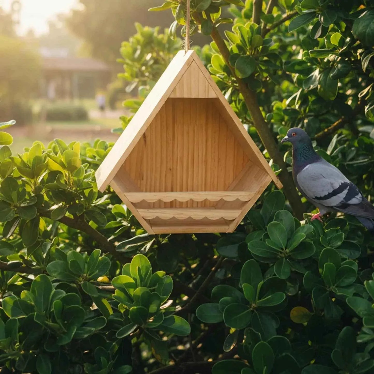 Bird House Wooden Finch Nesting Habitat Garden Wild Birds House for Sparrow Swallow Wren Chickadee Pigeon Outdoor Garden