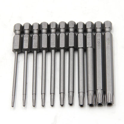 50-75-100mm Hollow Plum Blossom Extended S2 Bit Hexagon Handle Screwdriver Bit Screwdriver Tool Set