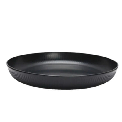 Black plastic cutlery set plates spitting dishes bowl cups cutlery for outdoor camping party
